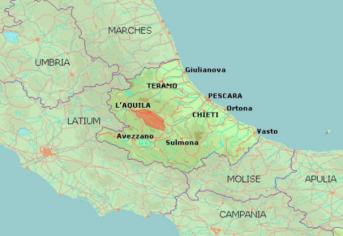 Geographical Features L Aquila Italia